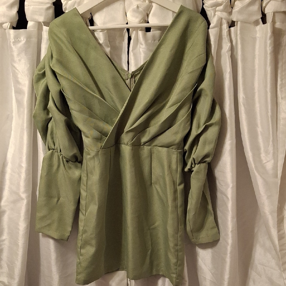 PrettyLittleThing Sage Green Dress 6